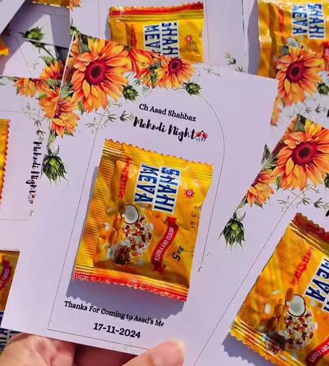 Custom Favour Cards with Shahi Meva